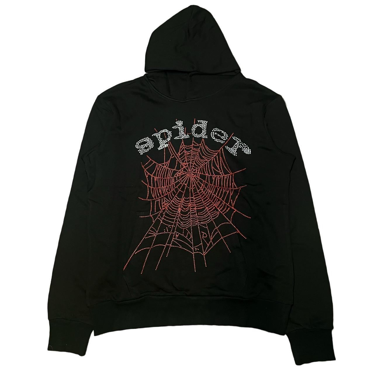 Sp5der Rhinestone OG Web V2 Hoodie 'Black' - Stylish & Comfortable